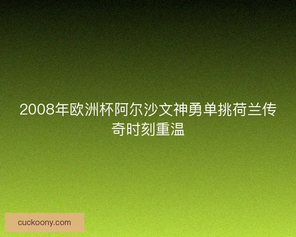 2008年欧洲杯阿尔沙文神勇单挑荷兰传奇时刻重温 2008年欧洲杯阿尔沙文神勇单挑荷兰传奇时刻重温